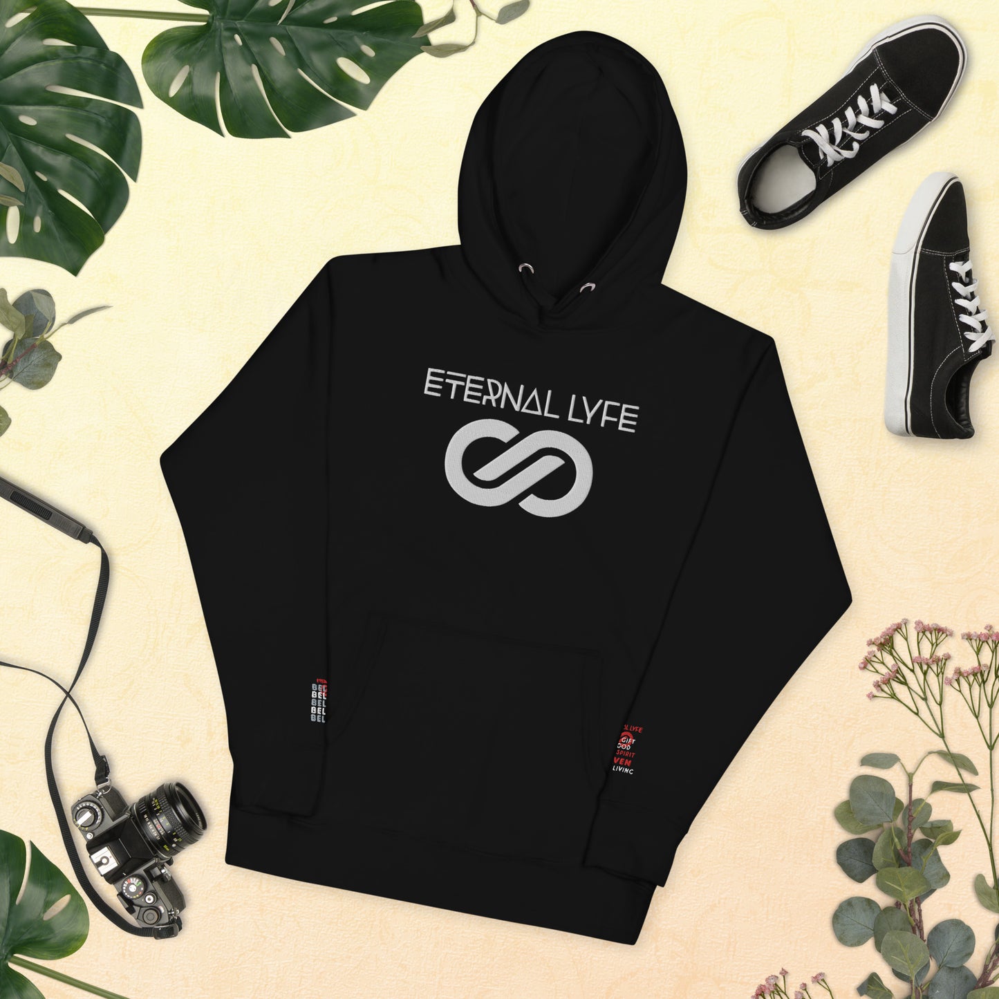 ETERNAL LYFE UNISEX 2COR 4:18 EMBROIDERY HOODIES-DOUBLE ARM