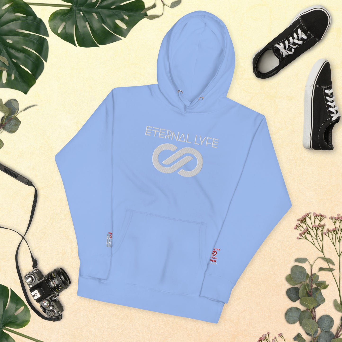 ETERNAL LYFE UNISEX 2COR 4:18 EMBROIDERY HOODIES-DOUBLE ARM