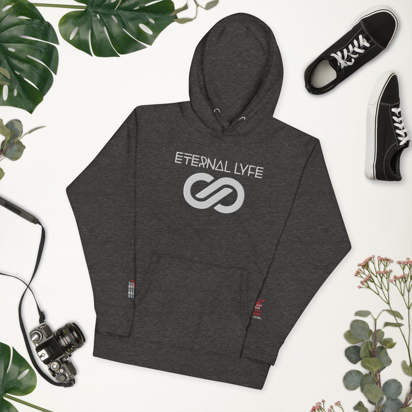 ETERNAL LYFE UNISEX 2COR 4:18 EMBROIDERY HOODIES-DOUBLE ARM