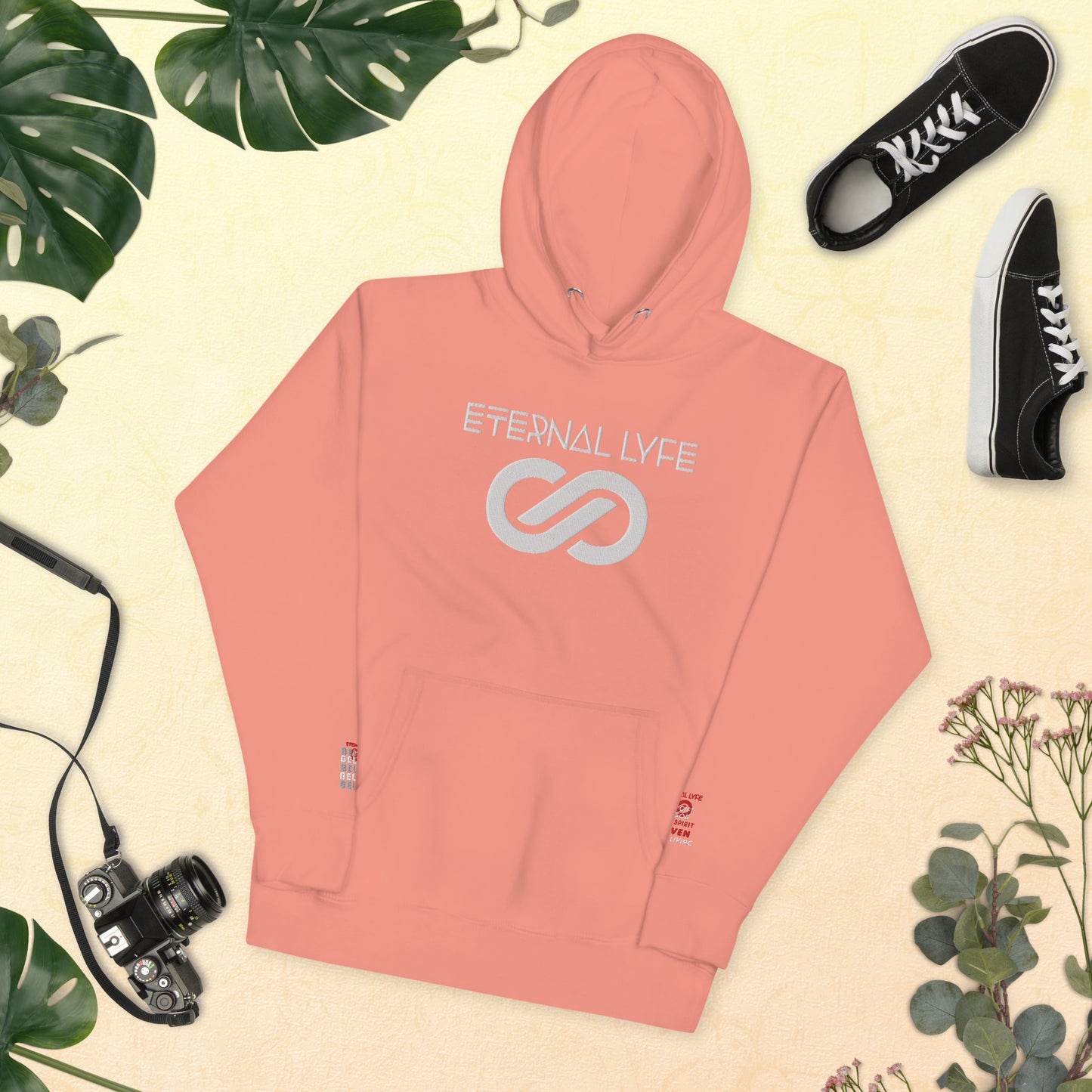 ETERNAL LYFE UNISEX 2COR 4:18 EMBROIDERY HOODIES-DOUBLE ARM