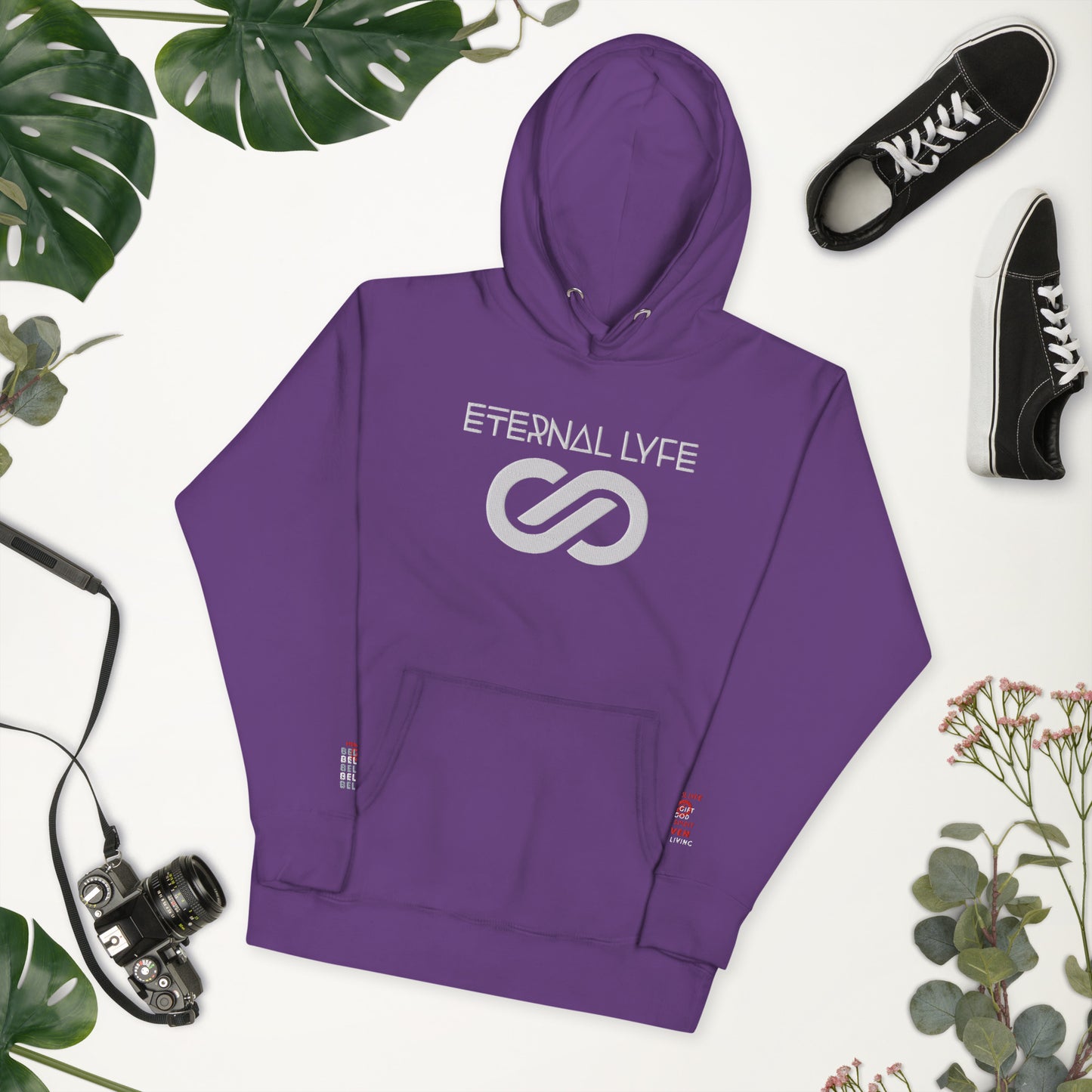 ETERNAL LYFE UNISEX 2COR 4:18 EMBROIDERY HOODIES-DOUBLE ARM
