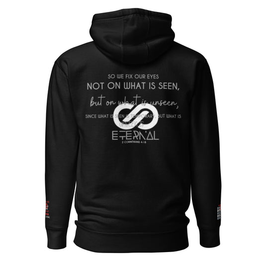 ETERNAL LYFE UNISEX 2COR 4:18 EMBROIDERY HOODIES-DOUBLE ARM