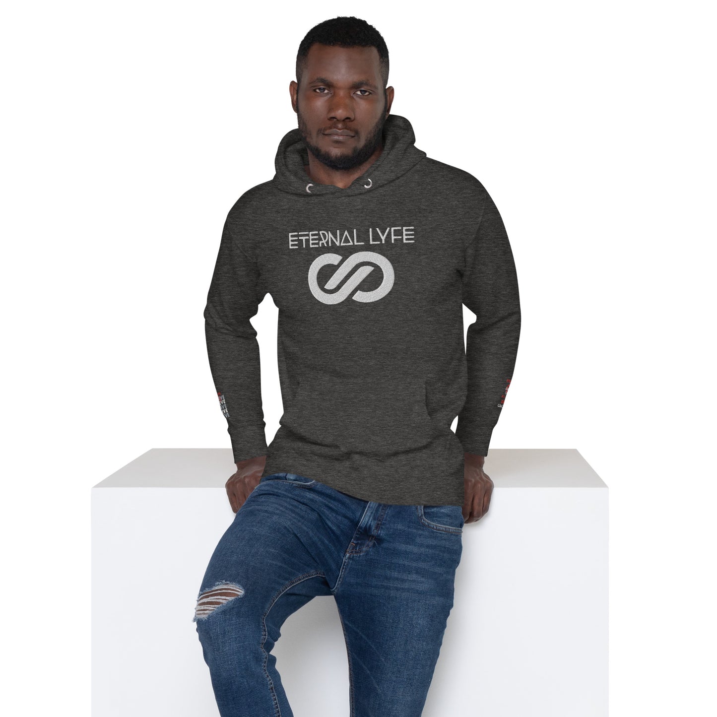 ETERNAL LYFE UNISEX 2COR 4:18 EMBROIDERY HOODIES-DOUBLE ARM