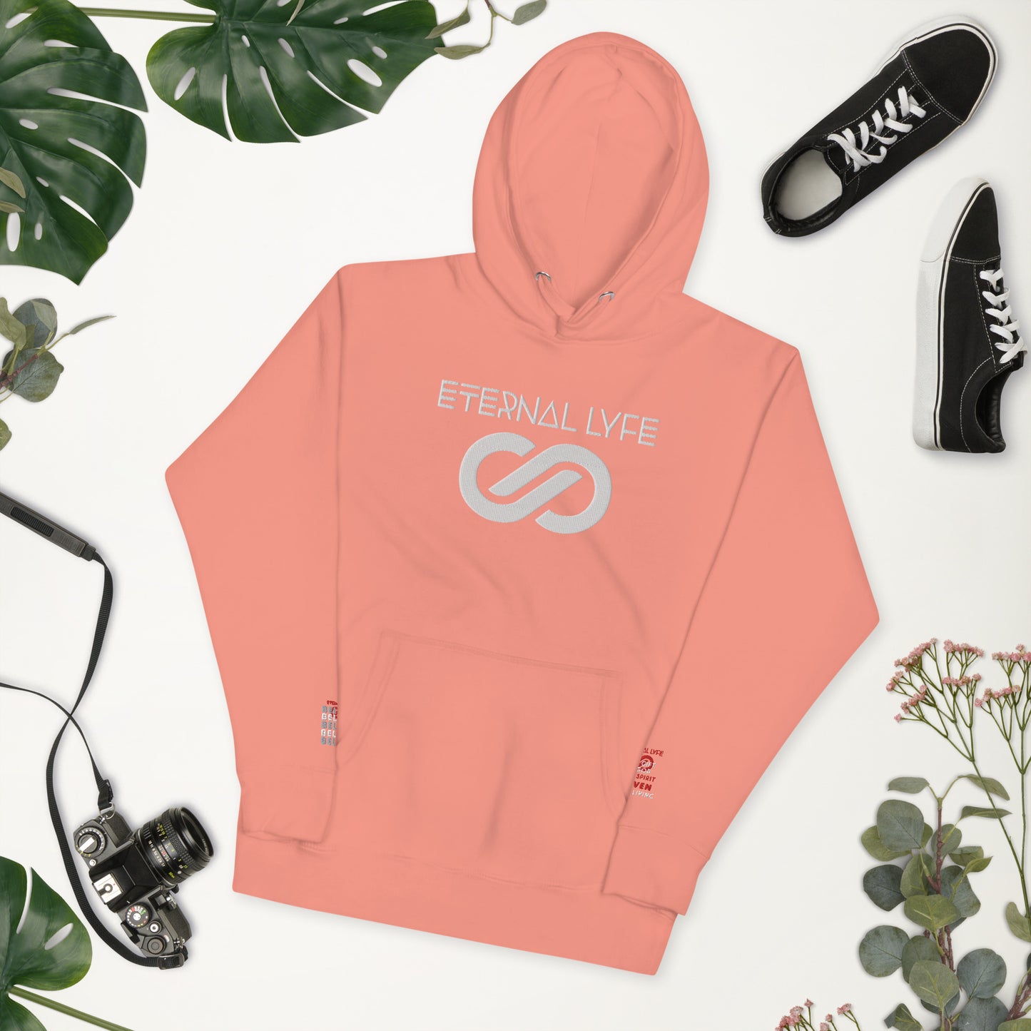 ETERNAL LYFE UNISEX 2COR 4:18 EMBROIDERY HOODIES-DOUBLE ARM