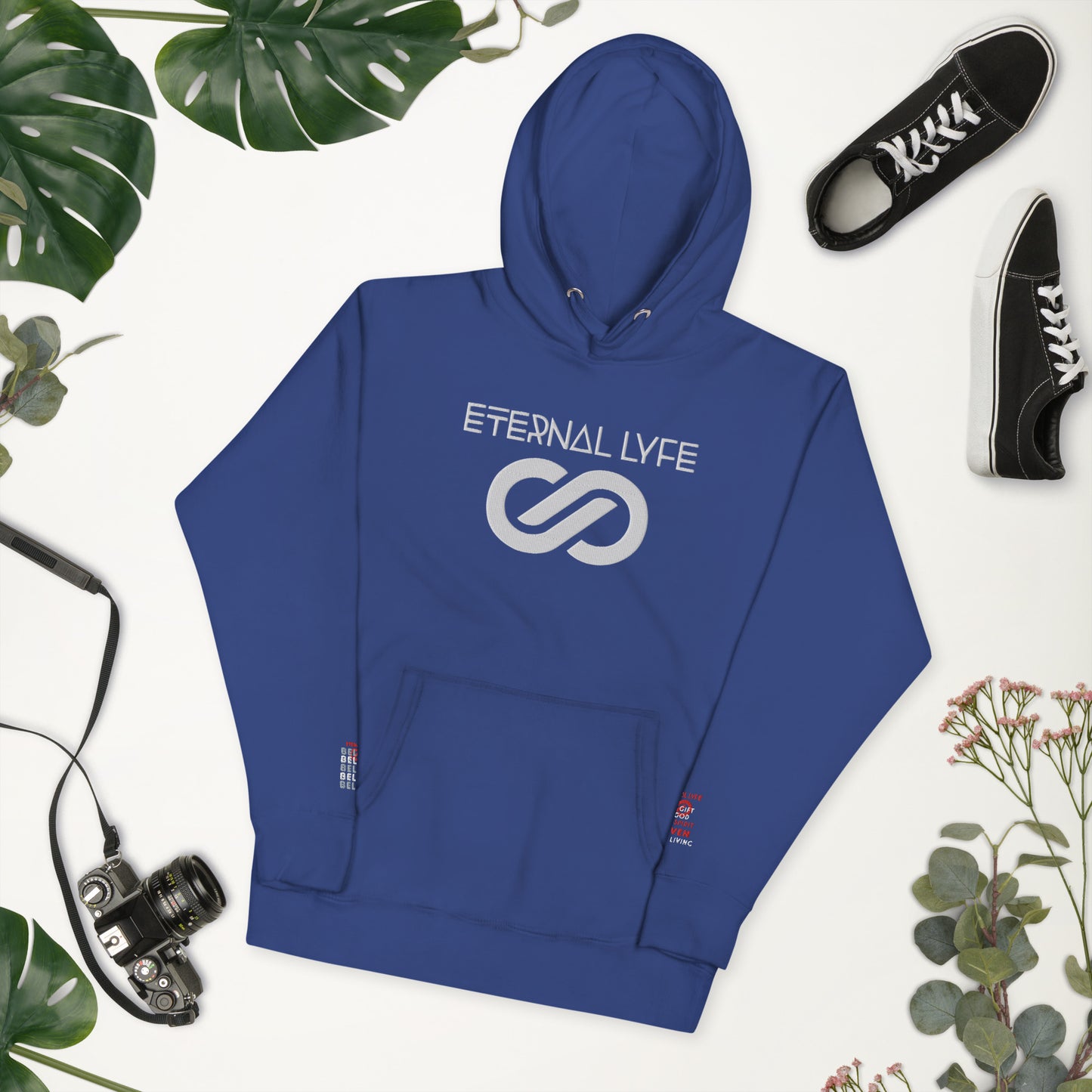 ETERNAL LYFE UNISEX 2COR 4:18 EMBROIDERY HOODIES-DOUBLE ARM